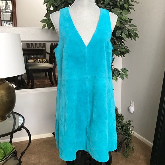 Free People Teal Retro Love Suede Mini Dress - Picture 6 of 8
